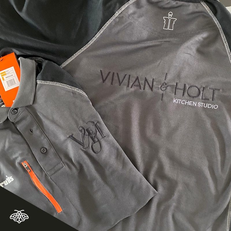 Embroidered polos for Vivian&Holt